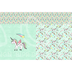 Jersey - Einhorn Panel Una türkis